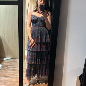 Hutch Vibrant Multicolor Tiered Maxi Dress
